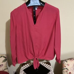J. Jill Vibrant Red Tie-Front Blouse